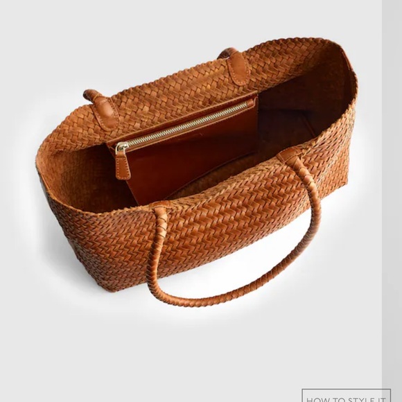 Madewell Tan Woven Leather Tote Bag - Picture 5 of 6